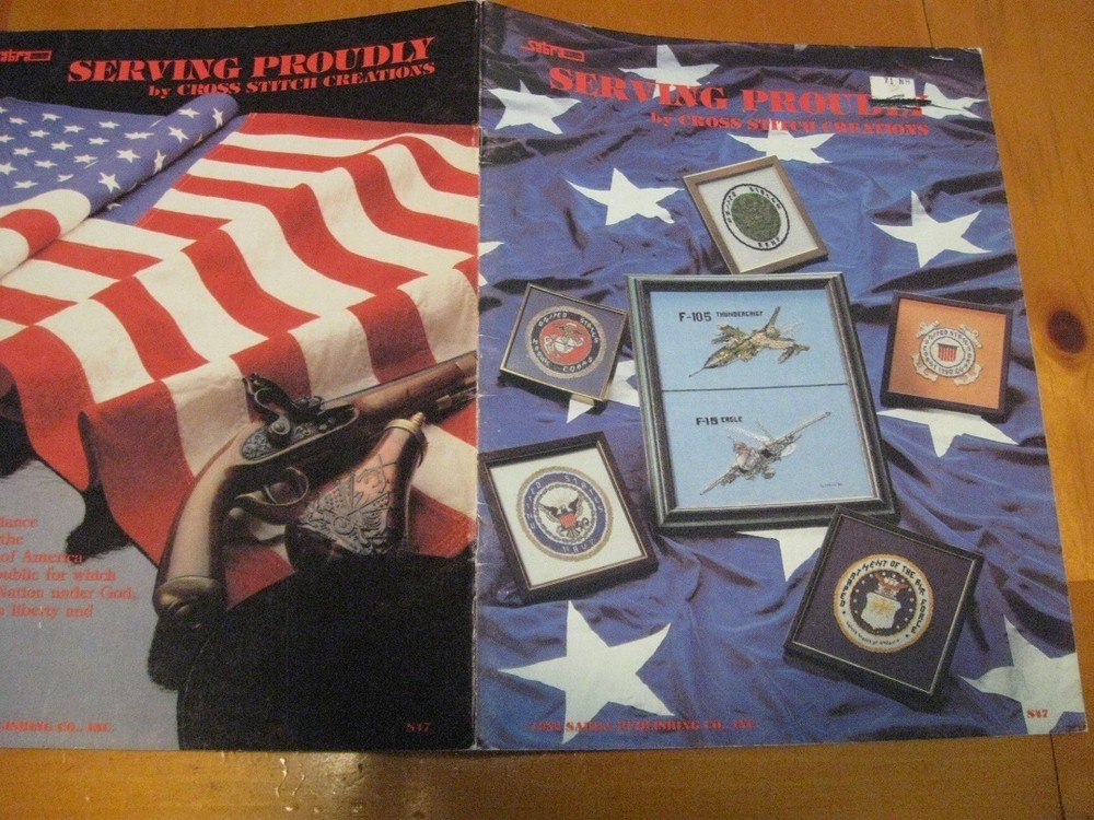 SERVING PROUDLY   -   CROSS STITCH  LEAFLET/BOOK