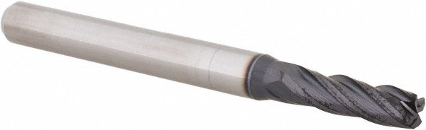 Accupro 5/32" Diam 4 Flute Single End Solid Carbide 0.03" Corner Radius End M...