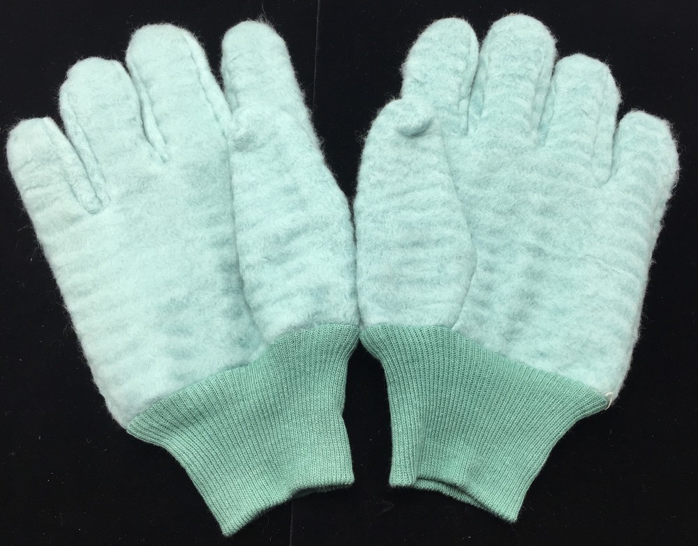 Soft Fabric Cloth Teal Colored Work Gloves Men's Med/Lg