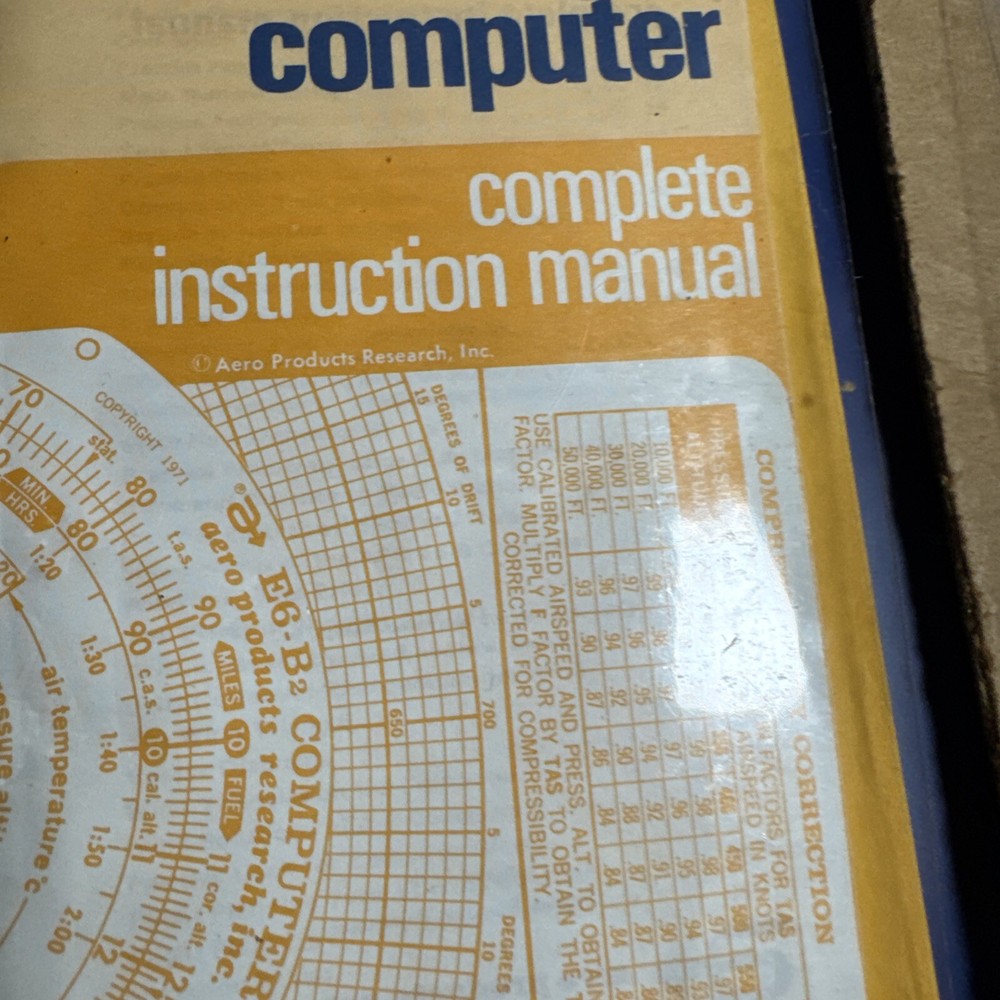 asa E6-B Metal flight computer With Case And Manual