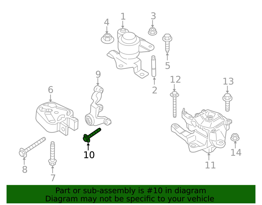 Genuine Ford Engine Mount Support Bracket Bolt W709906-S439