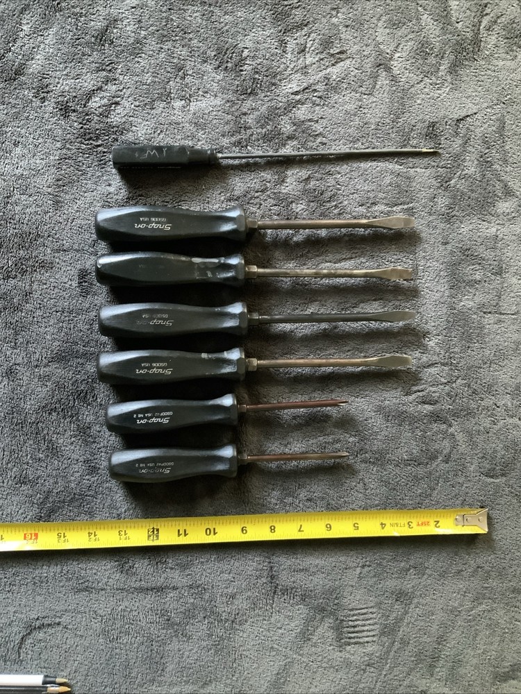 Snap On 7pc Screwdriver Set, Mixed Lot, See Pics….used…..surface Rust On Some