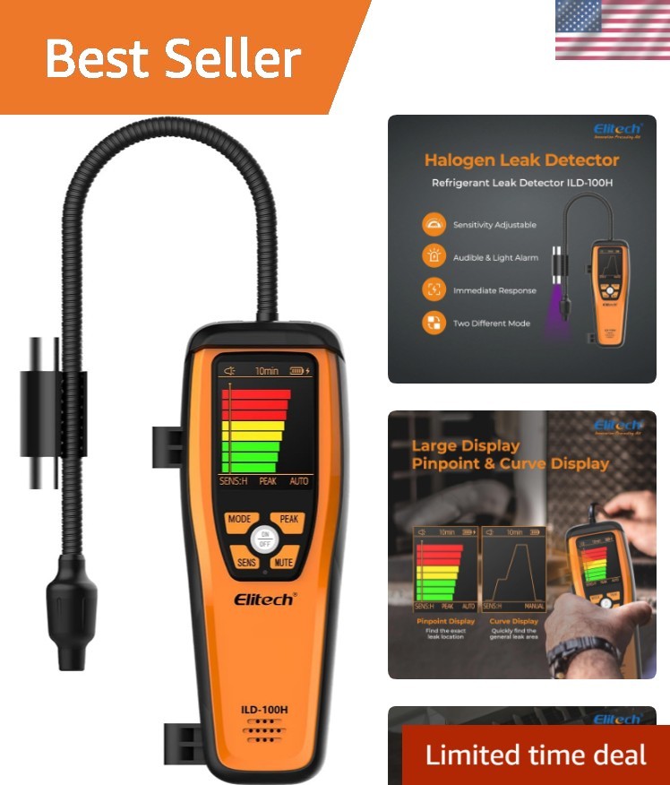 Professional Elitech Leak Detector with Adjustable Sensitivity and Fast Response