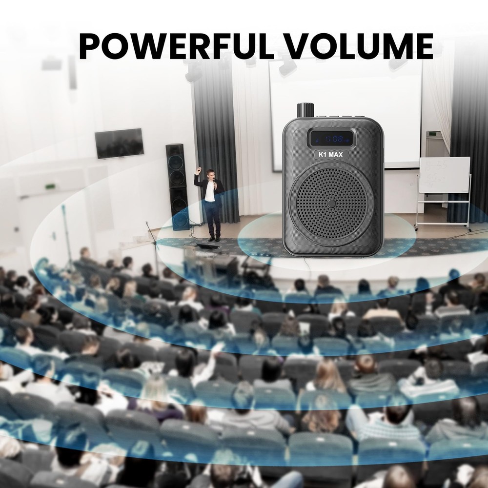 Voice Amplifier Wireless Microphone with Bluetooth Lavalier, Portable Microph...