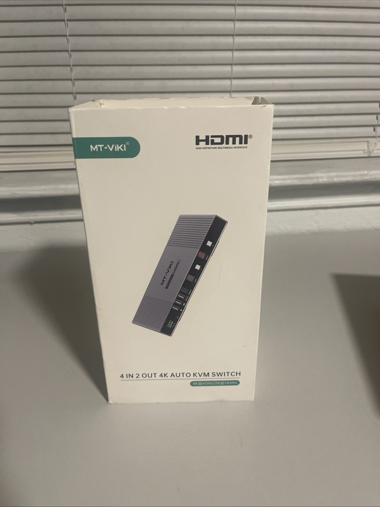 MT-VIKI Seamless 4x2 HDMI Matrix KVM Switch, HDMI+DP KVM Switch for 4 Computers
