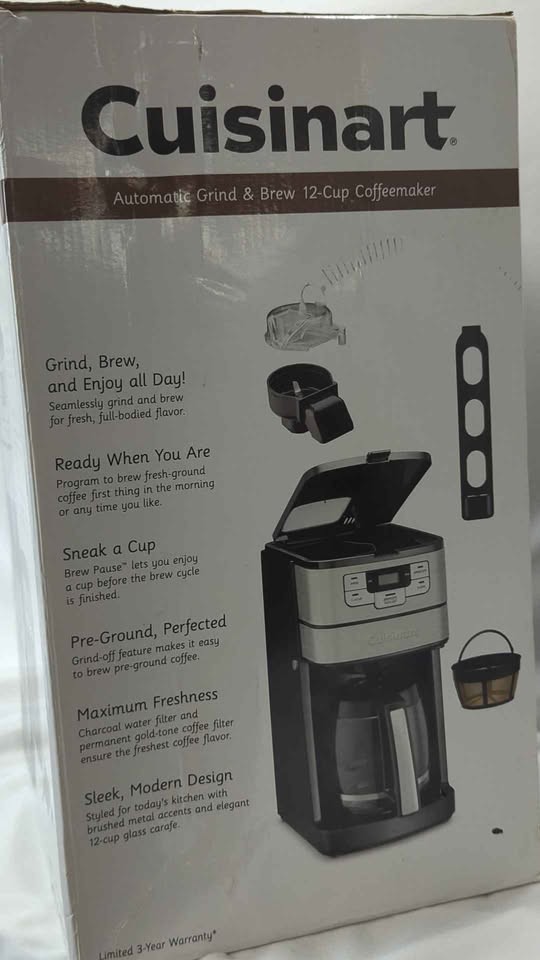 Cuisinart Automatic Grind & Brew 12-Cup Coffee Maker with Blade Grinder