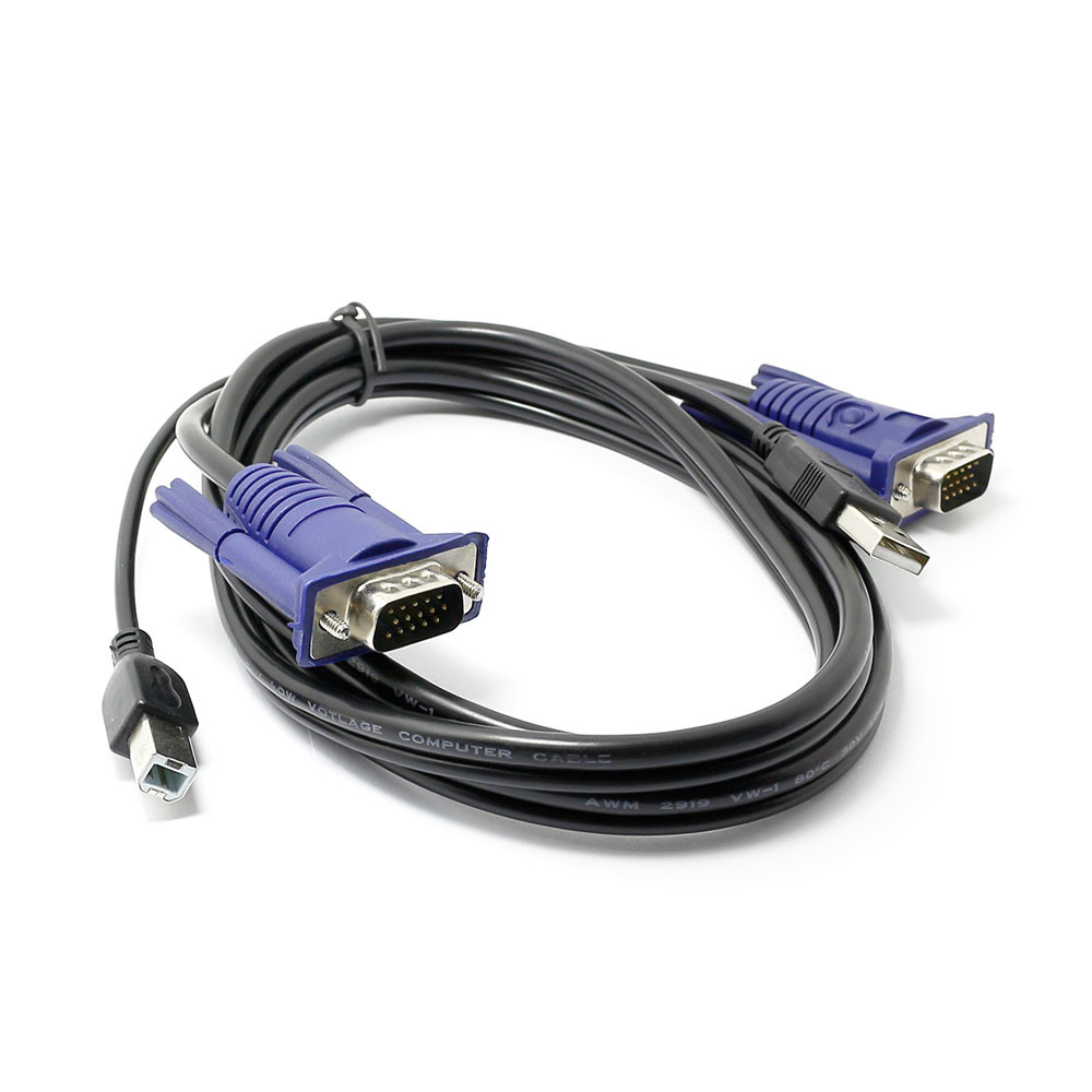 KVM Switch USB interface Dual Parallel USB Print Line + VGA Dedicated Line Cable