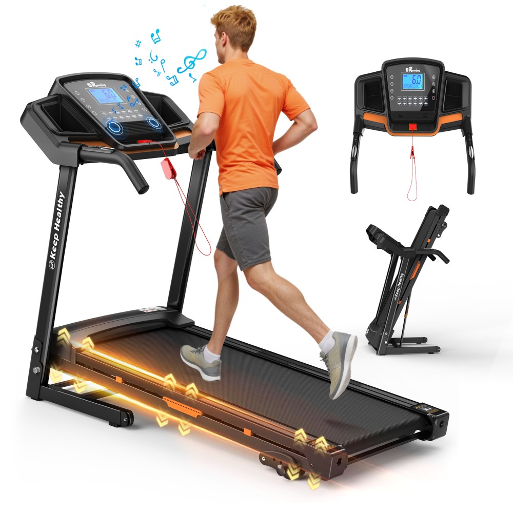 Folding Treadmill with Incline, 12 Programs, 3.5HP Motor, 330LBS Capacity