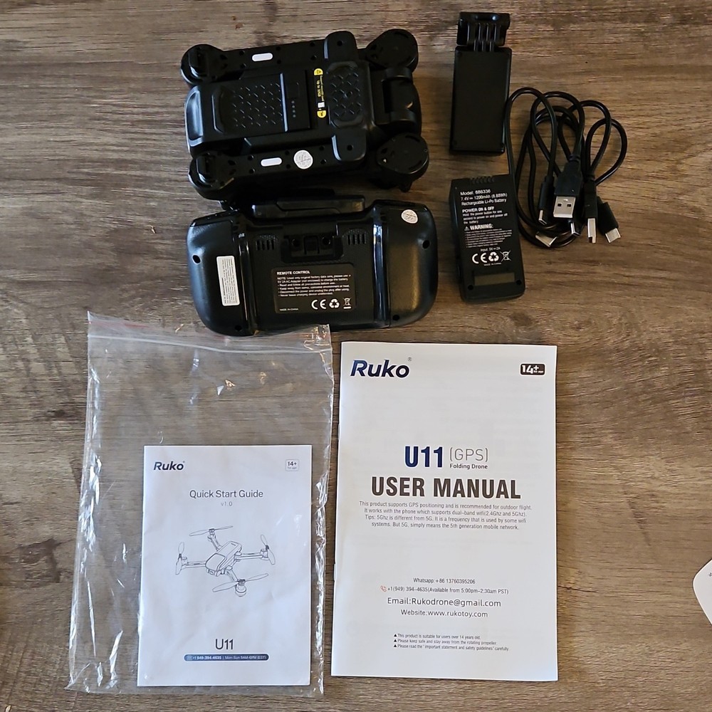 Ruko U11 GPS Camera Drone Ready to Fly Kit with Controller and 2 Batteries