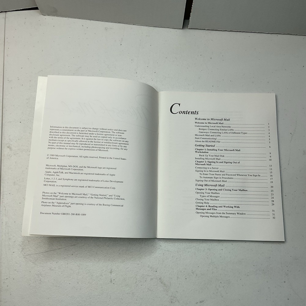 1989 Microsoft Mail Users Guide Apple Macintosh 03887