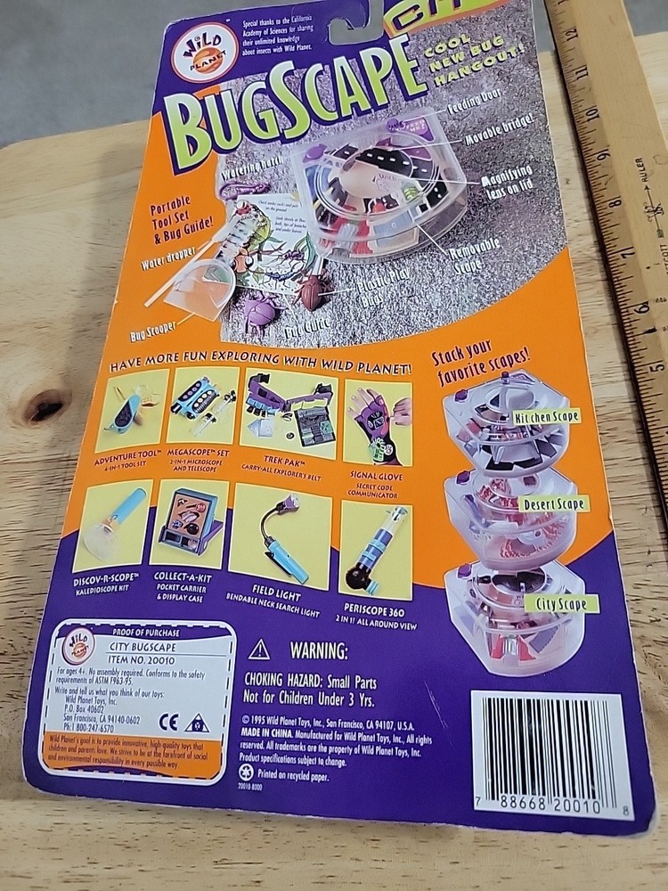 Wild Planet City Bugscape Bug Hangout Portable Tool Set & Bug Guide 1995