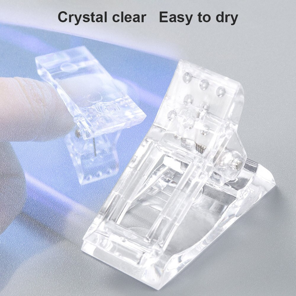 10pcs Nail Tips Clip Quick Building Poly Builder Gel DIY Extension Clamp Clips