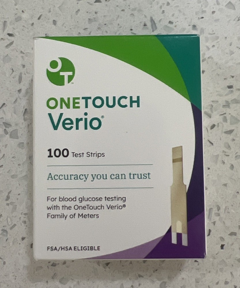 100 OneTouch Verio Blood Glucose Test Strips