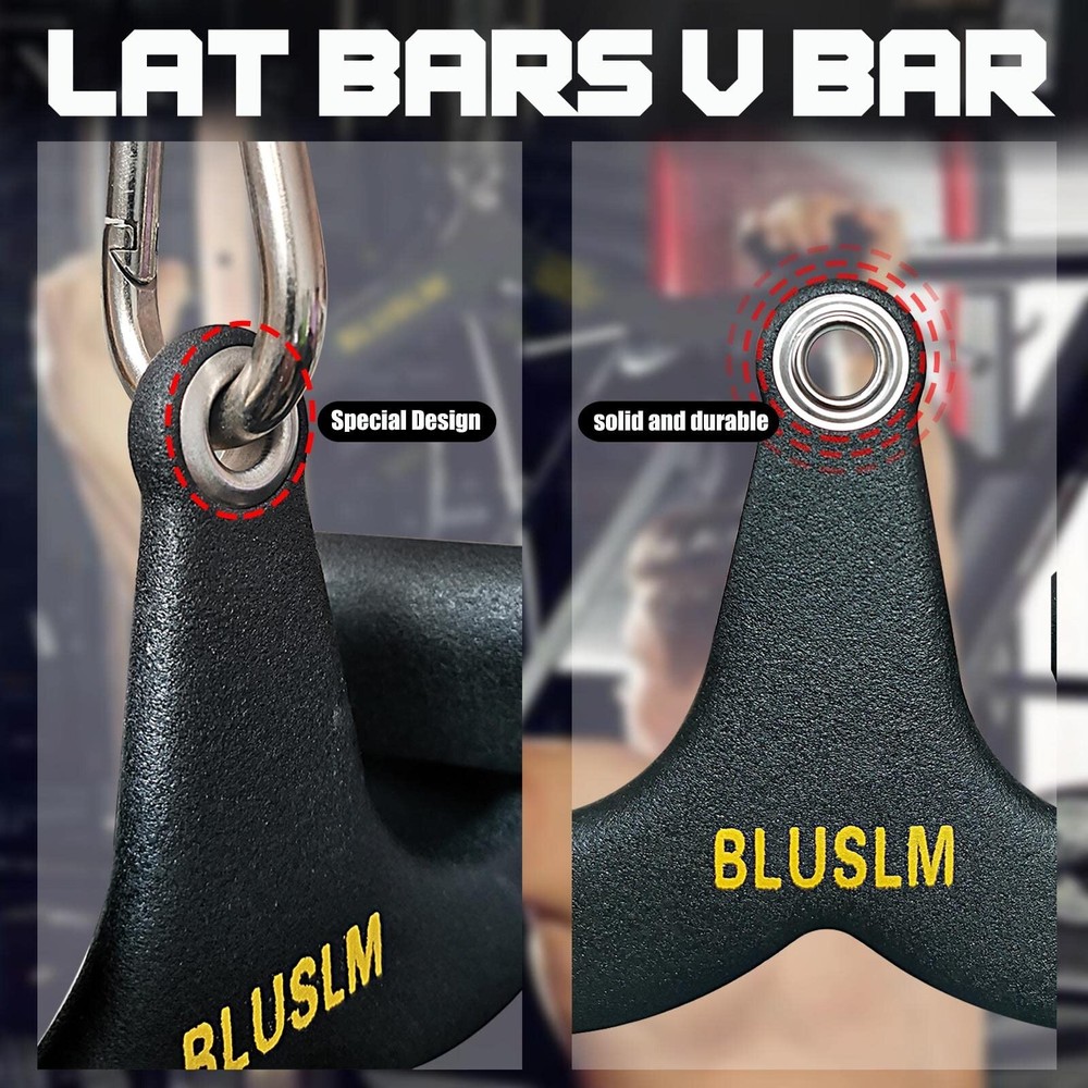 LAT Pull Down Bar for Cable Machine Pulldown T Bar V Bar Cable Attachments BL02