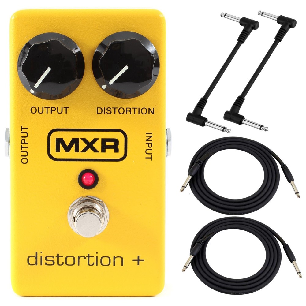 MXR M104 Distortion+ Guitar Effects Pedal with Cables
