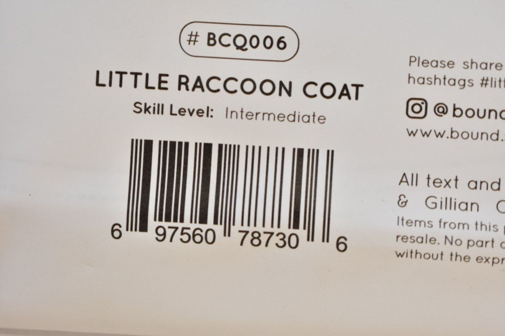 Bound Co Little Raccoon Coat Sewing Pattern Sizes 1-10 Years Intermediate Skill