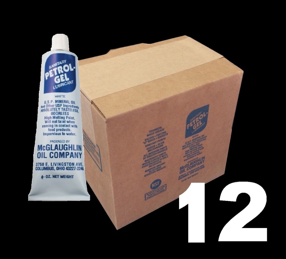 12PK PETROL-GEL WHITE LUBE NSF FOOD GRADE LUBRICANT PETROGEL 12 TUBES PETROLGEL