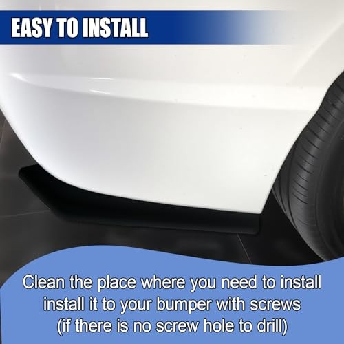2PCS Car Rear Bumper Canard Diffuser Protector, Anti-Collision Side Black