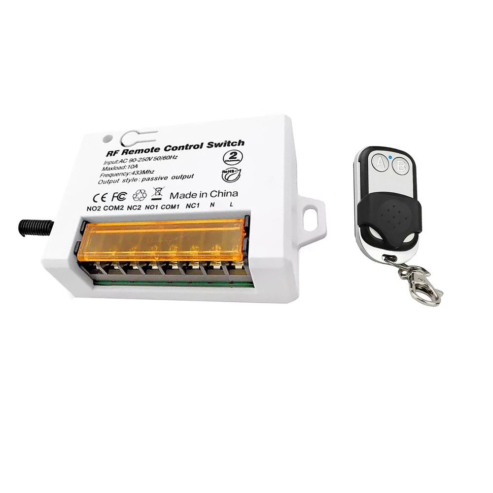AC90~250V Relay Receiver Wireless Remote Control Switch For Lights Motors