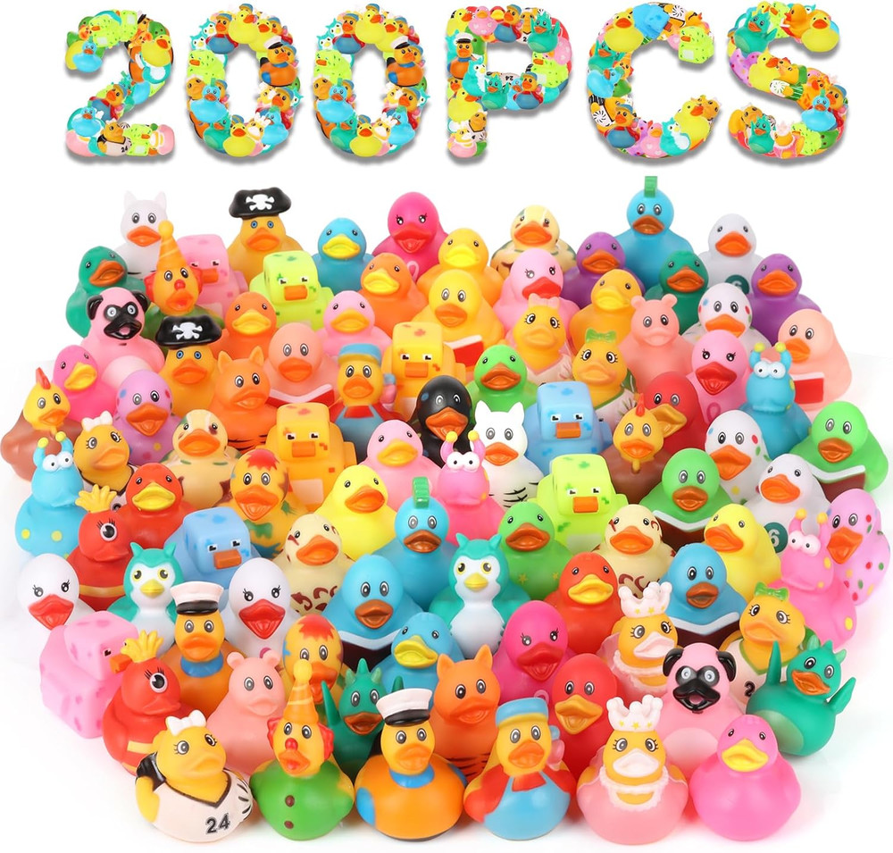 200 Pack Rubber Ducks in Bulk, Jeep Ducks for Ducking, Ducks for Jeeps Assorted,