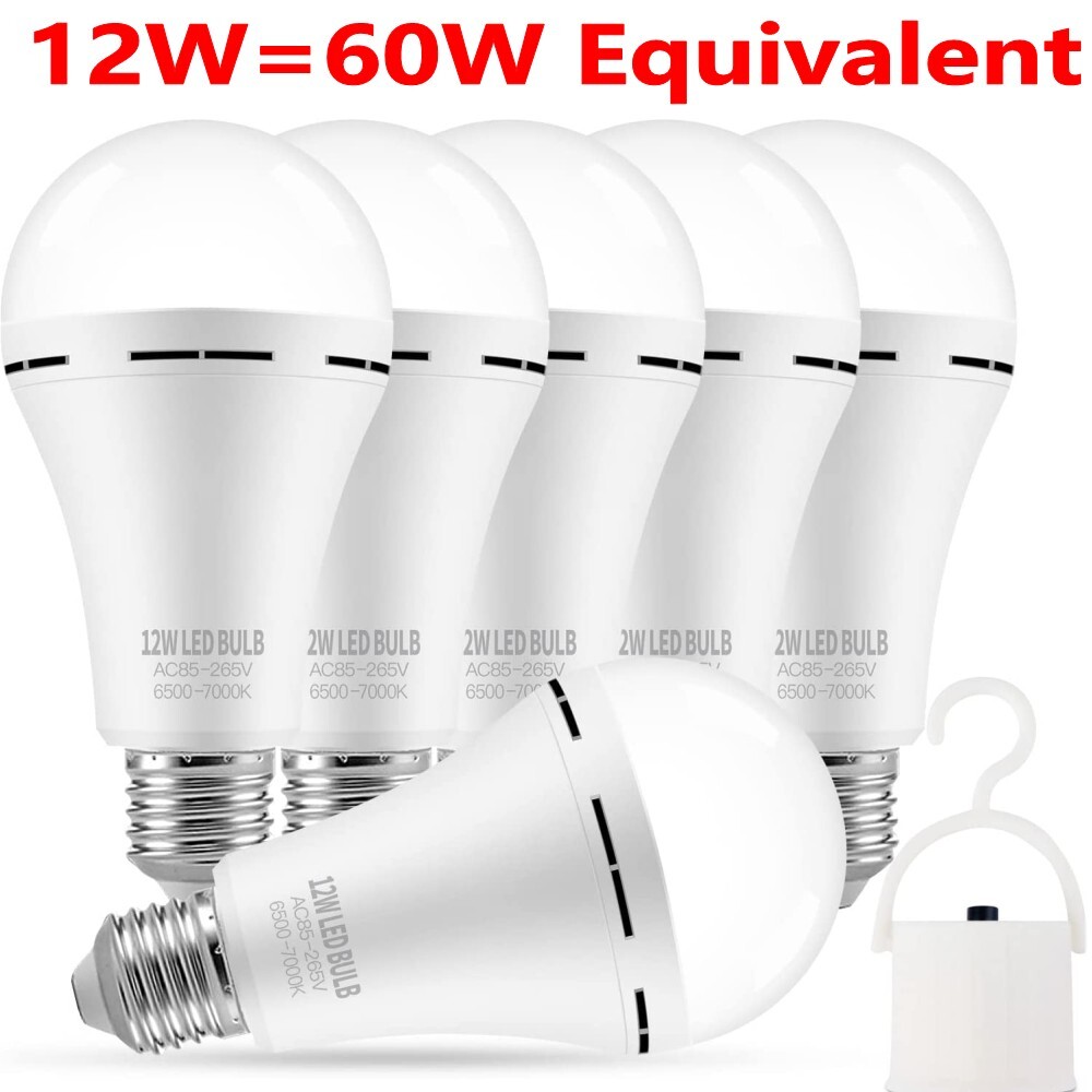 4~20 Pack Rechargeable Emergency Light Bulb for Power Outage Battery Operated