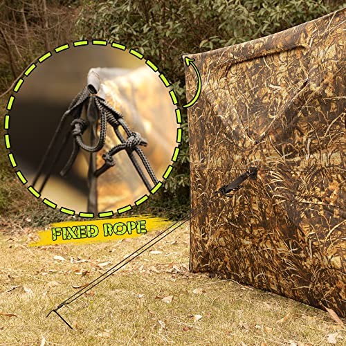 3-Panel Pop Up Ground Blind, Easy-Setup Hunting Dry Grass Camo(Three-Panel)