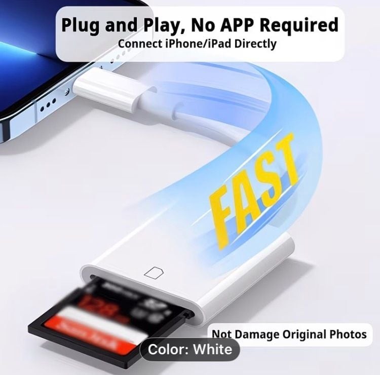 Lightning to SD Card Camera Reader Adapter for iPhone and iPad