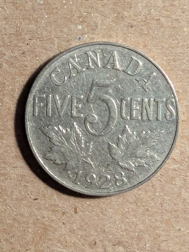 1928 Canada 5 Cents