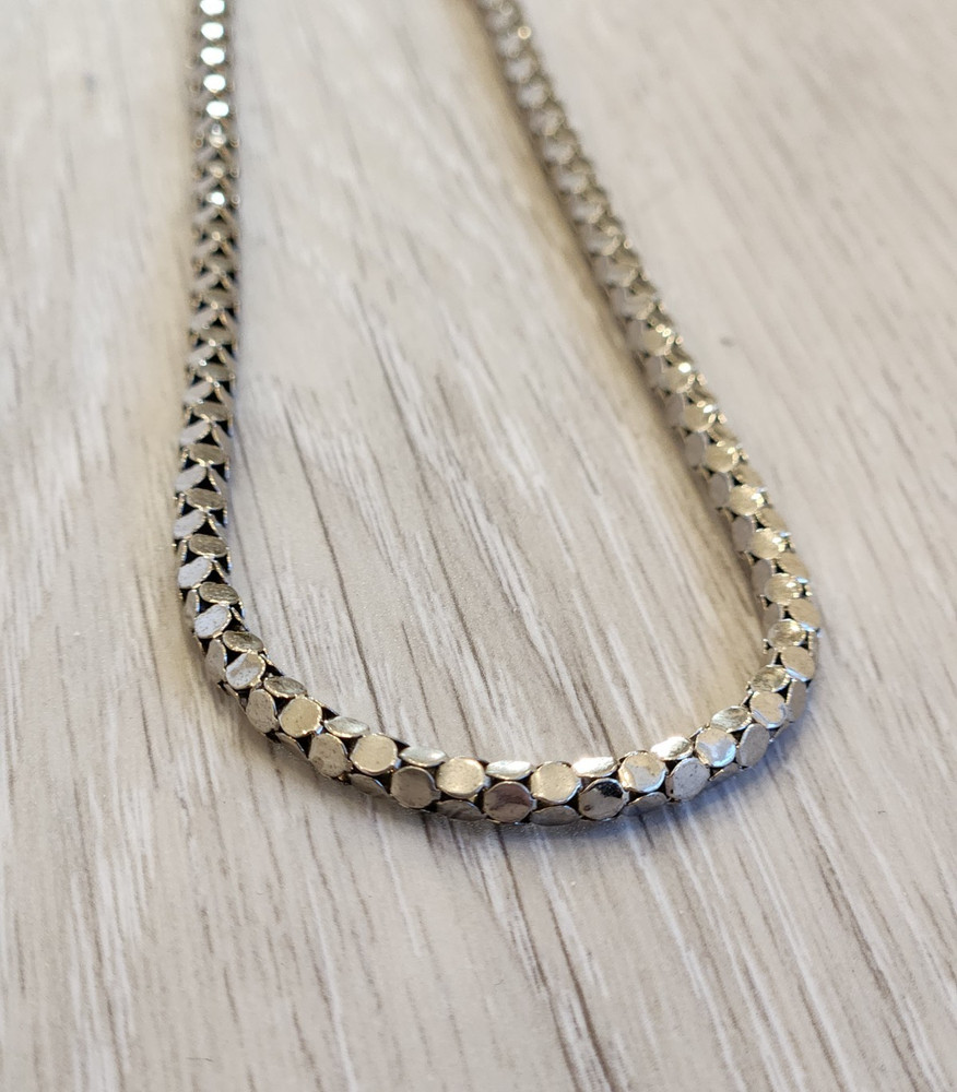 Vintage Silver Tone Abstract Serpent Chain Necklace