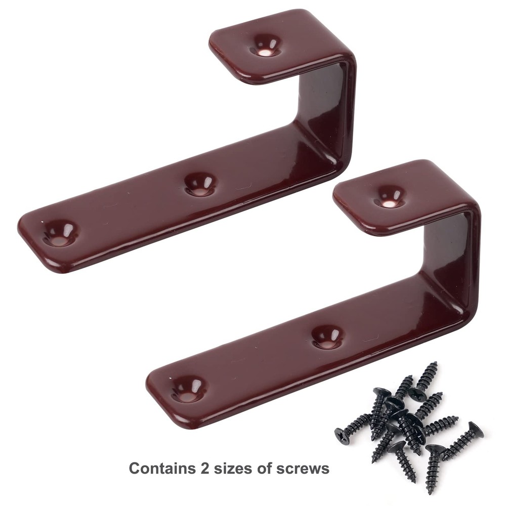 MDPLY 2 Pack Bunk Bed Ladder Hooks, Inside Width 1 inches 2 Pack, Coffee