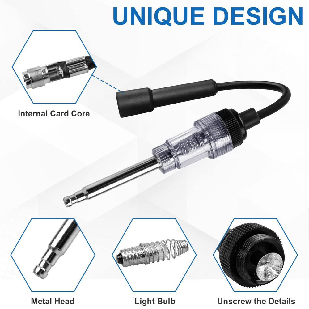 2PCS Spark Plug Tester, Inline Spark Tester, Ignition Coil Tester for Engines fo