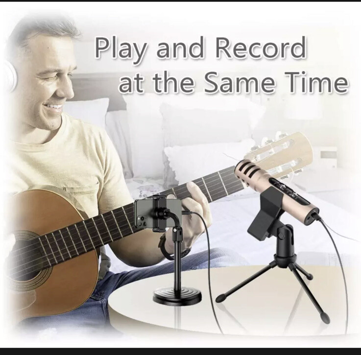 LESYAFEL Microphone for iphone with Desktop Tripod Plug&Play,Android,PS4,Mac and
