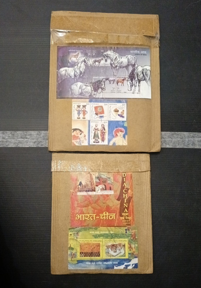 India recent padded covers with interesting commemorative stamps, blocks x5