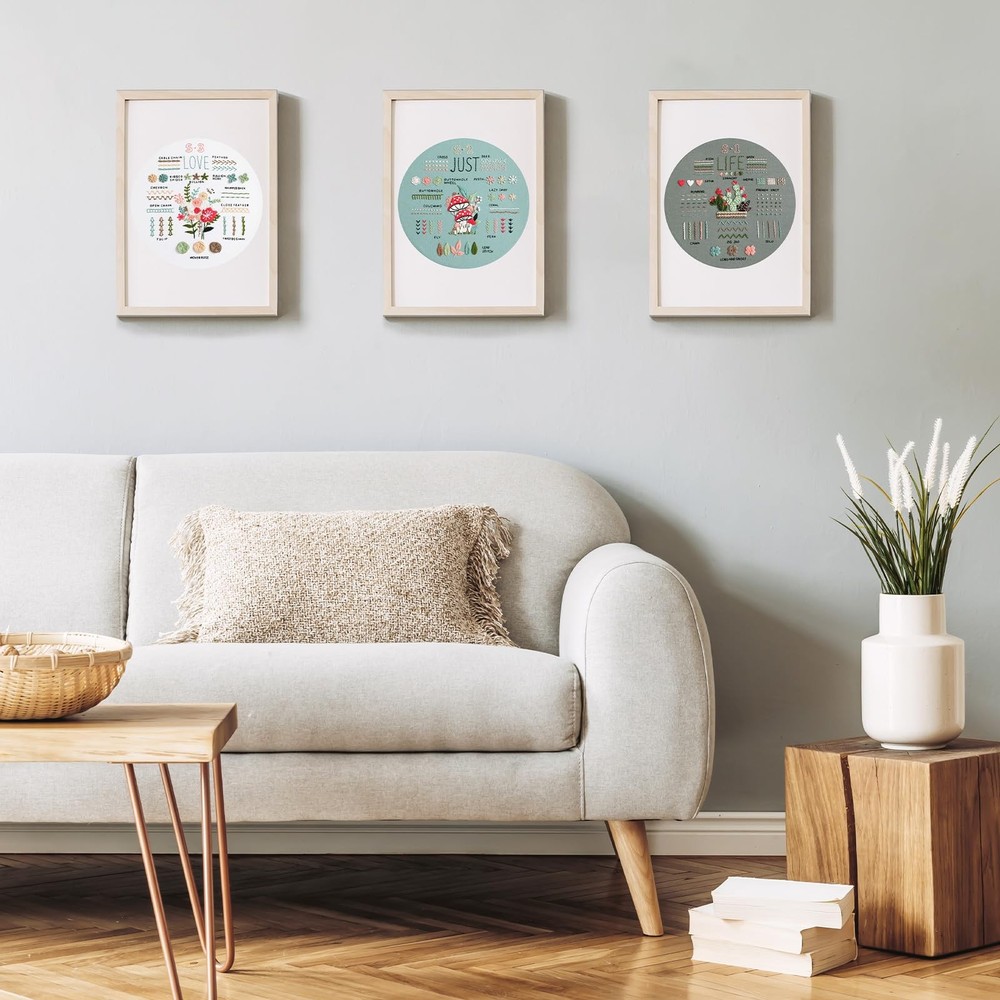 KintKita 3 Sets Embroidery Kit for Beginners to Learn 36 Basic Beginner