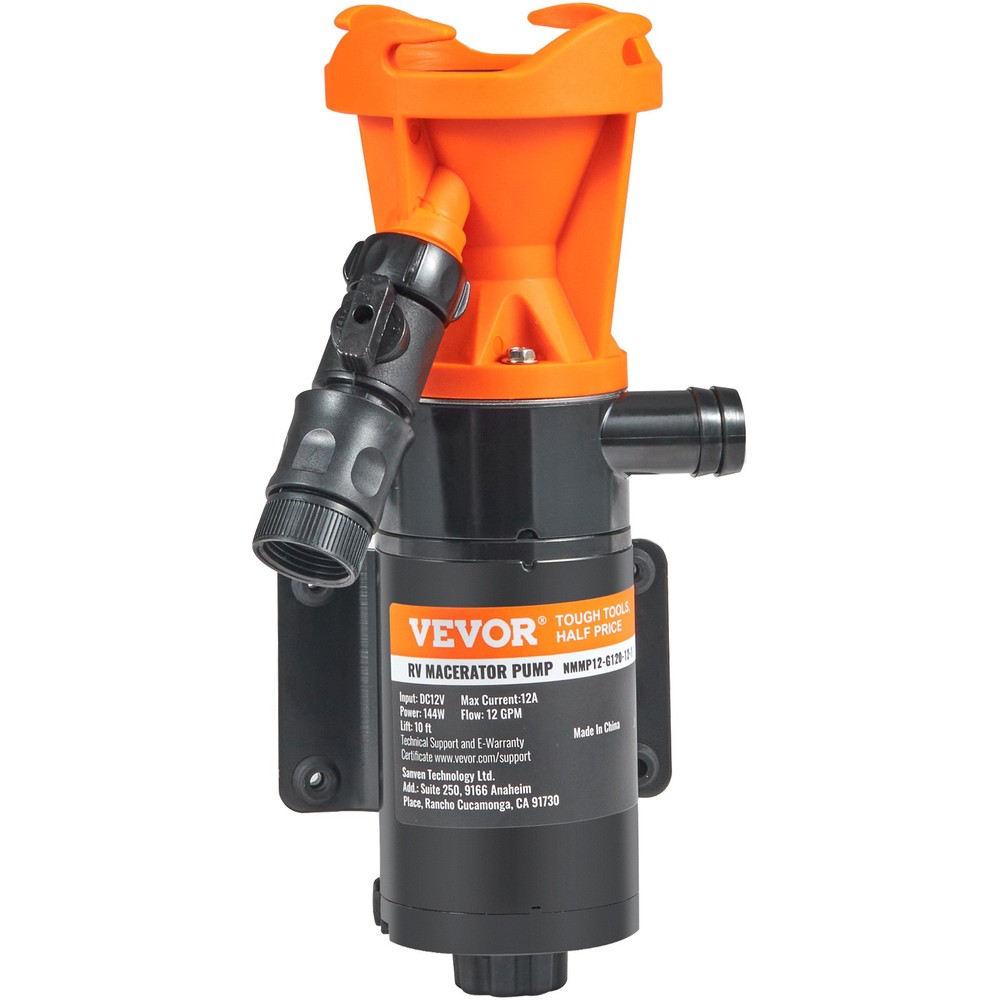 VEVOR 12V RV Portable Macerator Pump 12 GMP Quick Release RV Waste Sewage Pump