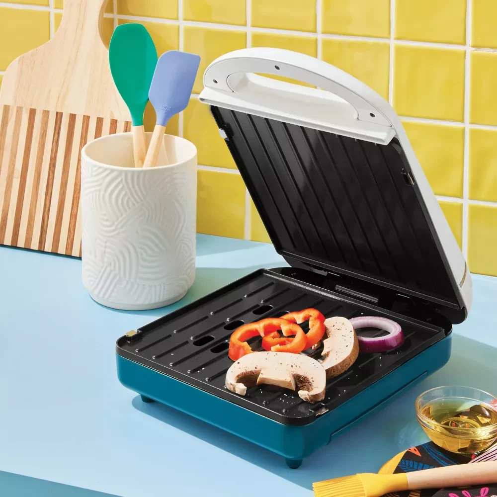 Non-Stick Indoor Grill Dark Teal Blue - Tabitha Brown for Target