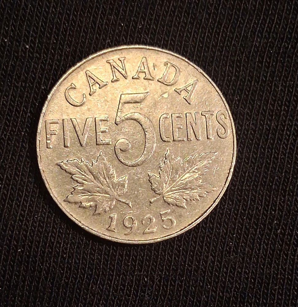 CANADA-1925 NICKEL-KEY DATE-VF