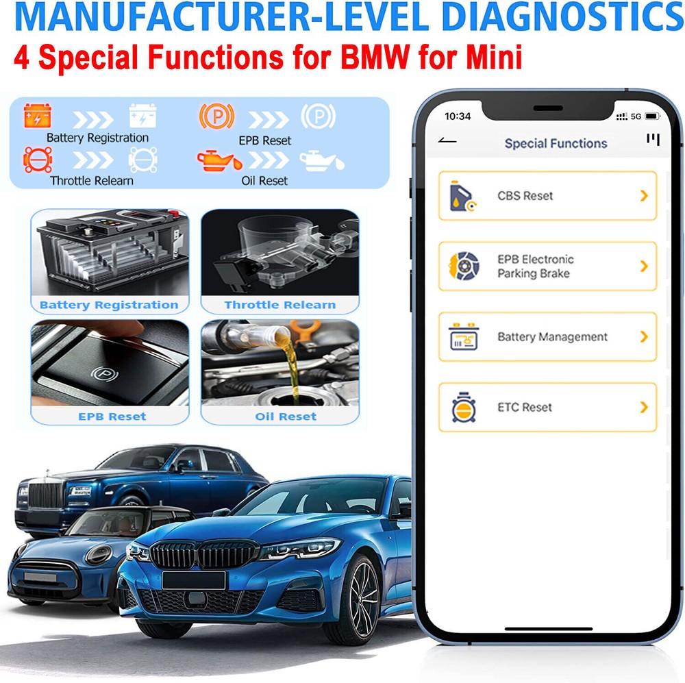 ANCEL BD300 OBD2 Scanner Bluetooth Fit for BMW All System Code Reader Diagnostic