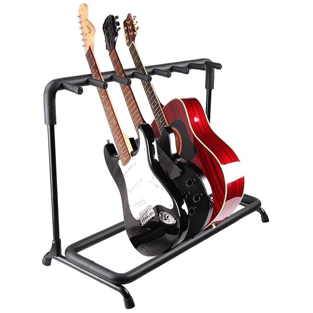 7 Slot Guitar Rack Stand Foldable Multi Guitar Black