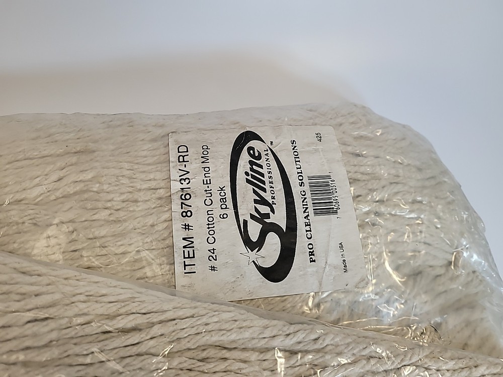 6 Pack Skyline Professional #24 Cotton Cut-End Mop Head – Model 87613V-RD