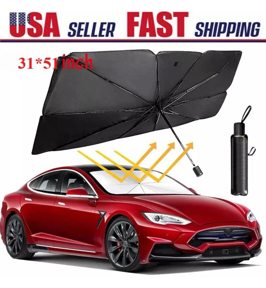 Car Windshield Sun Shade Foldable Umbrella Front Window Cover Visor Umbrella