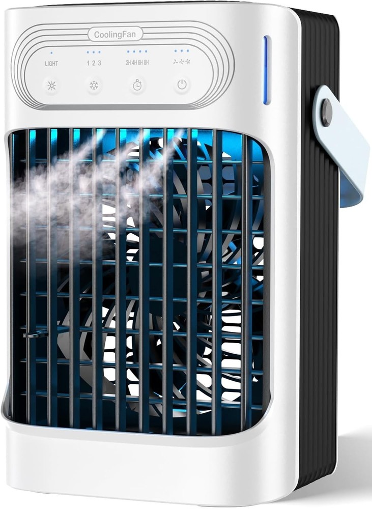 Mini Portable Air Conditioner Fan 800ml with 3 Mist & 7 Light Modes