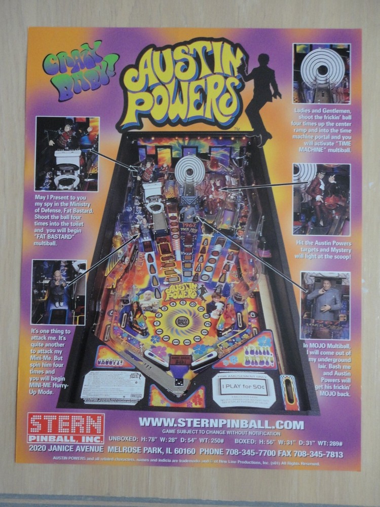 Austin Powers Pinball Machine Flyer D