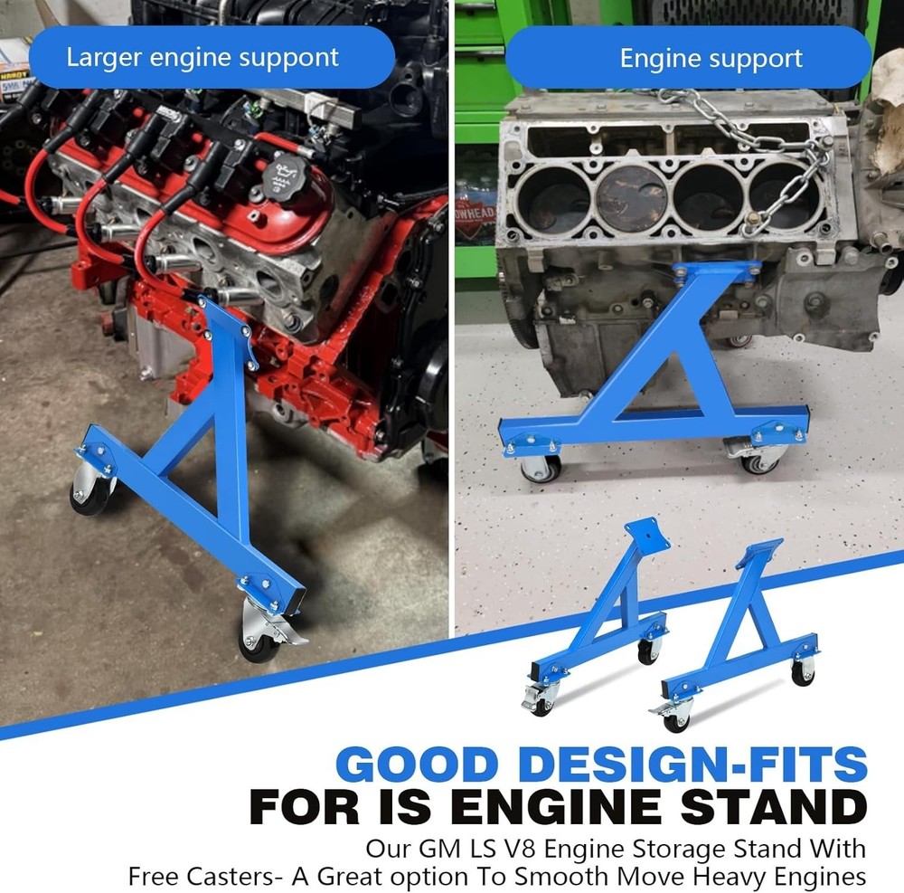 Rolling Engine Storage Stand Fits GM Chevy V8 LSx,Supports Complete Engines &...