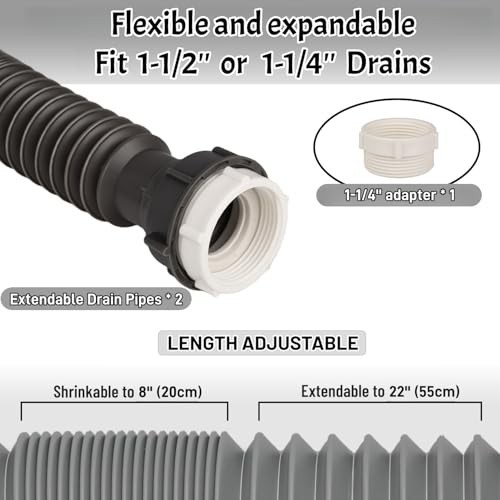 Garbage Disposal Drain Kit - 1-1/2" Elbow Replacement, Flange, Gasket & Pipes