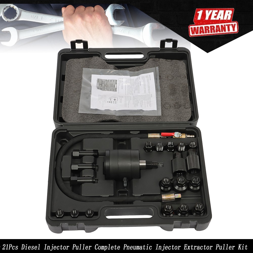 21Pcs Diesel Injector Puller Pneumatic Injector Extractor Puller Tools Kit New
