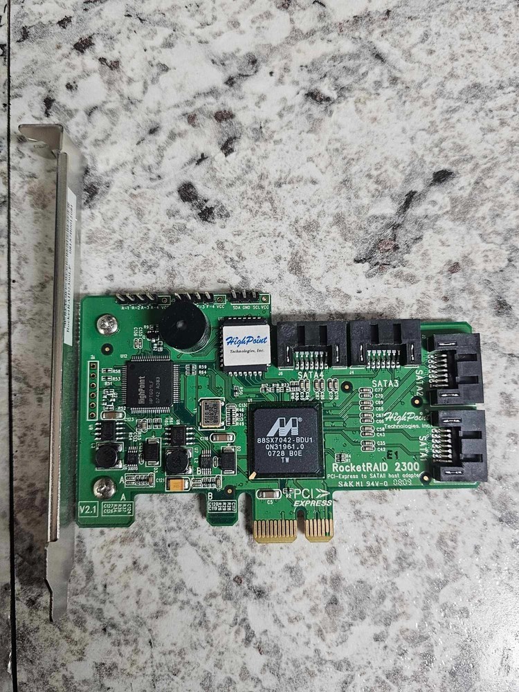 HighPoint RocketRAID 2300 PCI Express SATA II 4 Port Controller Card TESTED