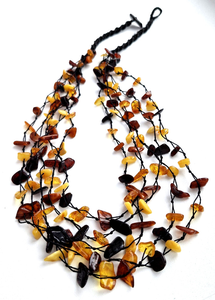 5-Line Genuine Baltic Amber Necklace