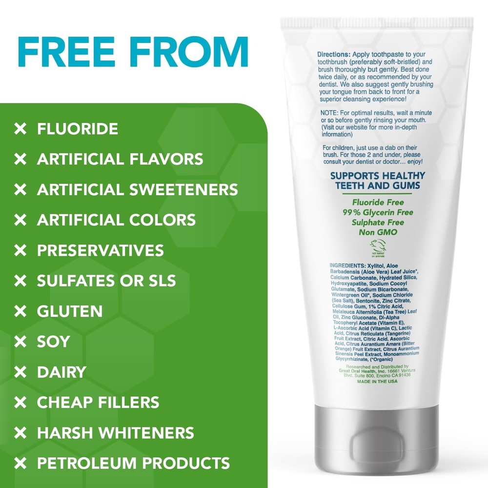 Nano hydroxyapatite Toothpaste Fluoride-Free, Pro Mineralizer Toothpaste: Den...