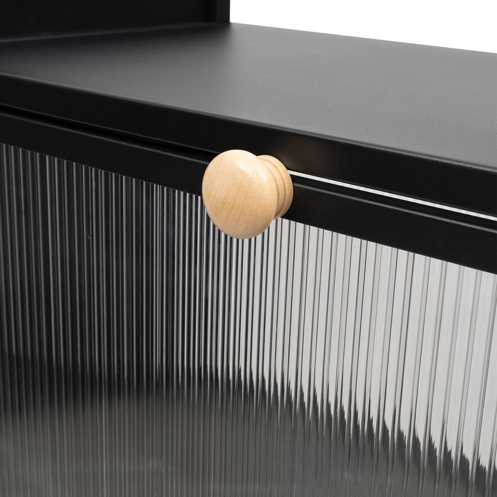 5-Tier Microwave Rack Bread Storage Kitchen Organizer Shelf W/ Brakeable Casters